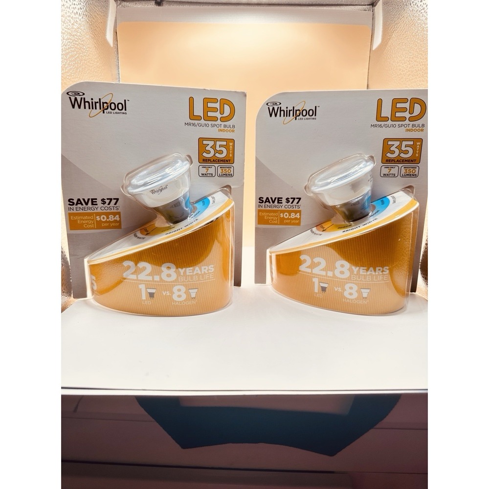 2 Pack‎ Whirlpool LED GU10 MR16 Spot Bulb 35W Replacement 350 Lumens